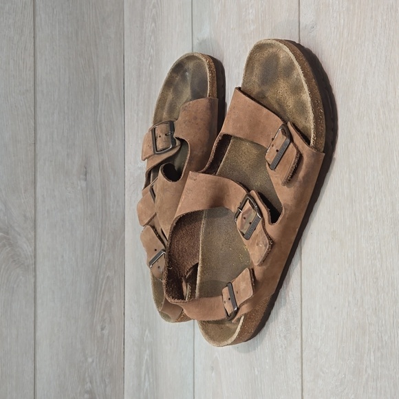 Birkenstock Milano Mens Leather Sandals Flats shoes sz 45/12 Regular - Picture 1 of 15